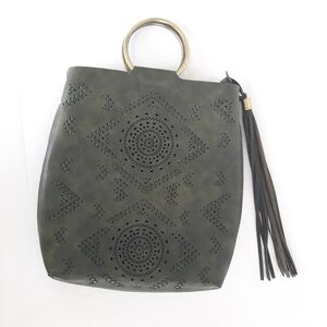 Street Level Leather Tote Handbag Green